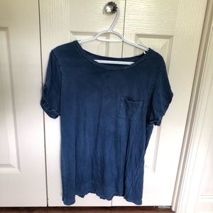 American Eagle Outfitters Blue Pocket Tee